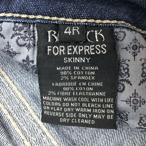 ReRock Express Women's Skinny Jeans Low Rise Stretch Size 4 length 33" - Picture 9 of 10